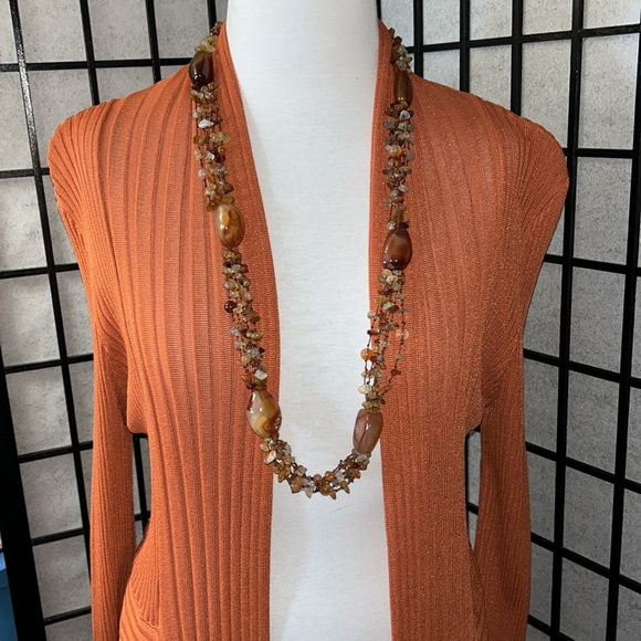 Vintage Red Coral, Open Sweater Deep Orange, Sz Large? - Picture 8 of 8